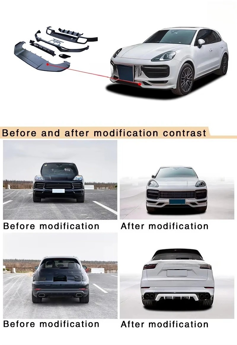 Tech Style Car Accessories Parts Front Rear Bumper Difduser Lip Spoiler Body Kits for  9Y0 18+